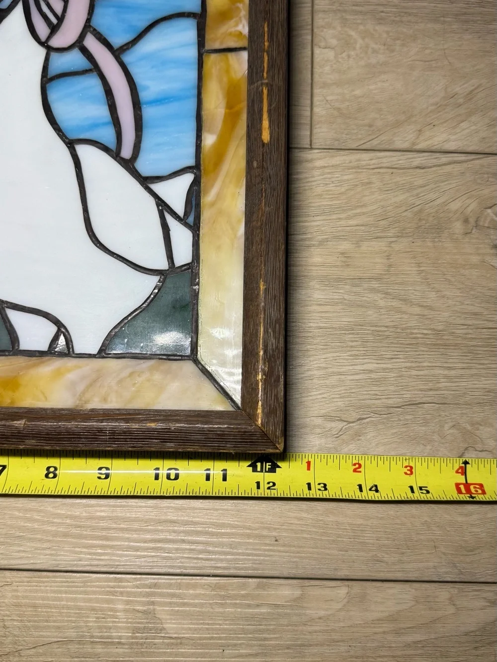 Vintage 1980s Hangable Stained Glass Art Goose Wearing Bonnet & Glasses